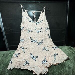 HYFVE Pink Bird Print Romper